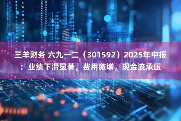 三羊财务 六九一二（301592）2025年中报：业绩下滑显著，费用激增，现金流承压