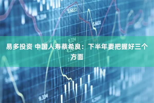 易多投资 中国人寿蔡希良：下半年要把握好三个方面